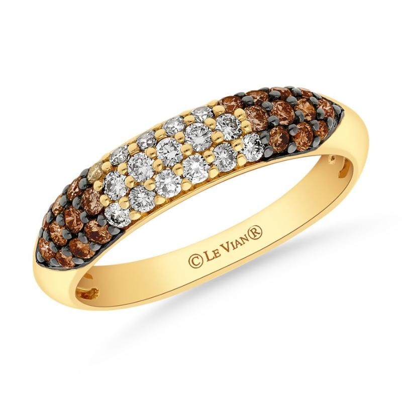 Le Vian&reg; Ring featuring 1/6 cts. Vanilla Diamonds&reg; , 1/5 cts. Nude Diamonds&trade; , 1/4 cts. Chocolate Diamonds&reg; set in 14K Honey Gold&trade;