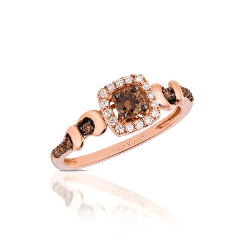 Le Vian Chocolatier&reg; Ring featuring 1/4 cts. Chocolate Diamonds&reg; , 1/10 cts. Vanilla Diamonds&reg; set in 14K Strawberry Gold&reg;