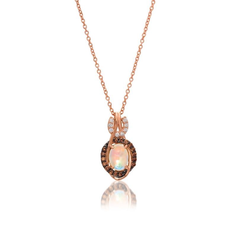 Le Vian Chocolatier&reg; Pendant featuring 3/8 cts. Neopolitan Opal&reg; , 1/8 cts. Chocolate Diamonds&reg; , 1/20 cts. Vanilla Diamonds&reg; set in 14K Strawberry Gold&reg;