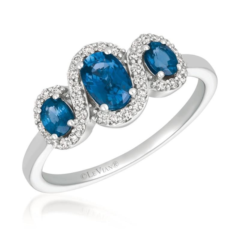 Le Vian&reg; Ring featuring 7/8 cts. Blueberry Sapphire&trade; , 1/5 cts. Vanilla Diamonds&reg; set in 14K Vanilla Gold&reg;