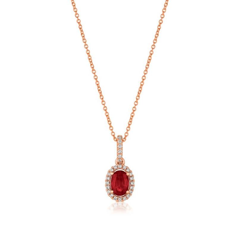 Le Vian&reg; Pendant featuring 3/8 cts. Passion Ruby&reg; , 1/10 cts. Vanilla Diamonds&reg; set in 14K Strawberry Gold&reg;