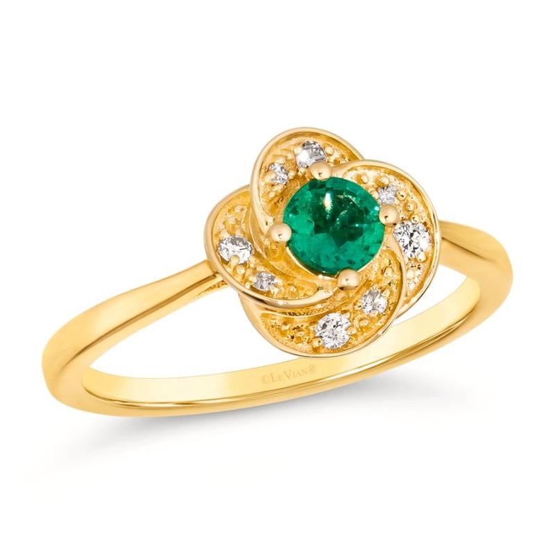 Le Vian&reg; Ring featuring 1/4 cts. Costa Smeralda Emeralds&trade; , 1/10 cts. Nude Diamonds&trade; set in 14K Honey Gold&trade;