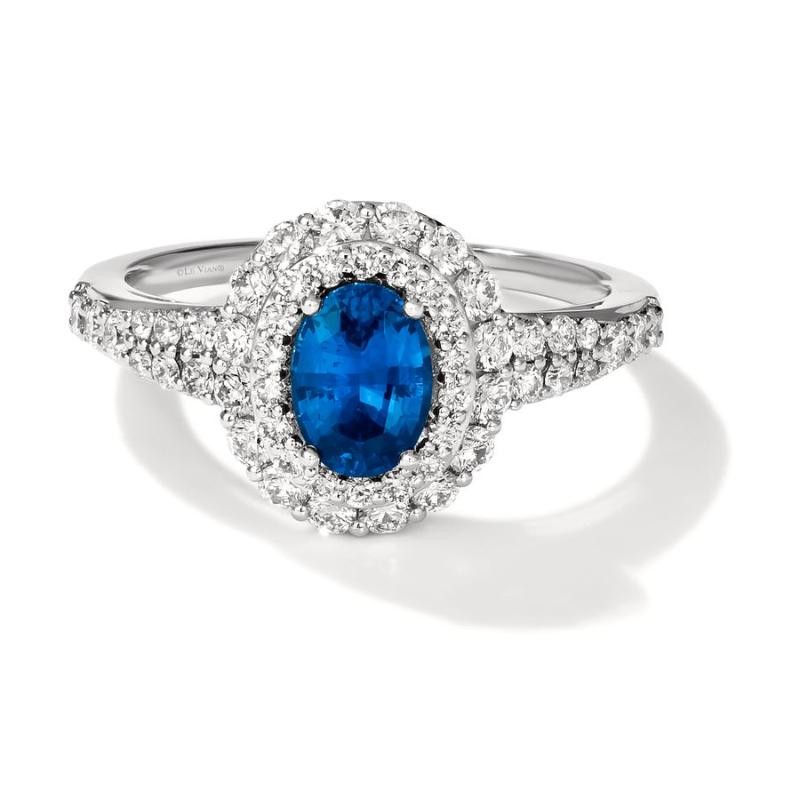 Le Vian Couture&reg; Ring featuring 3/4 cts. Cornflower Sapphire&trade; , 3/4 cts. Vanilla Diamonds&reg; set in P95