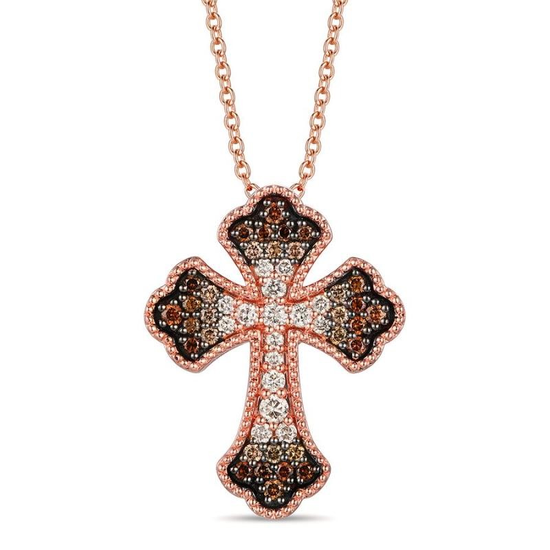 Le Vian Ombre&reg; Pendant featuring 1/2 cts. Chocolate Ombré&reg; Diamonds set in 14K Strawberry Gold&reg;