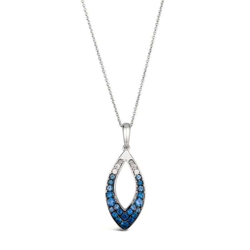 Le Vian Ombre&reg; Pendant featuring 1/2 cts. Denim Ombré&reg; Sapphire, 1/15 cts. Vanilla Sapphire&trade; , set in 14K Vanilla Gold&reg;