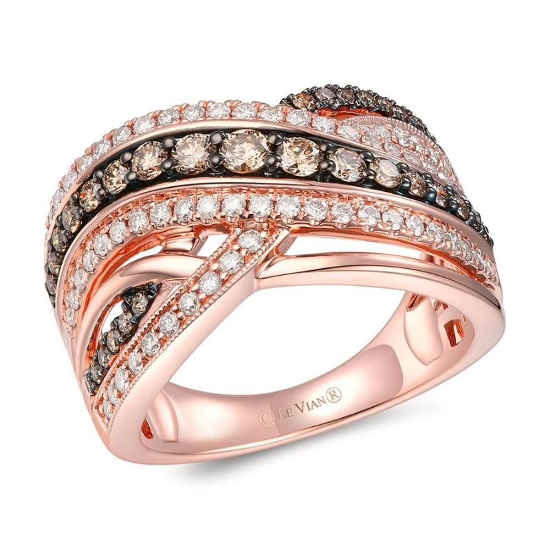 Le Vian&reg; Ring featuring 1/2 cts. Chocolate Diamonds&reg; , 1/2 cts. Nude Diamonds&trade; set in 14K Strawberry Gold&reg;