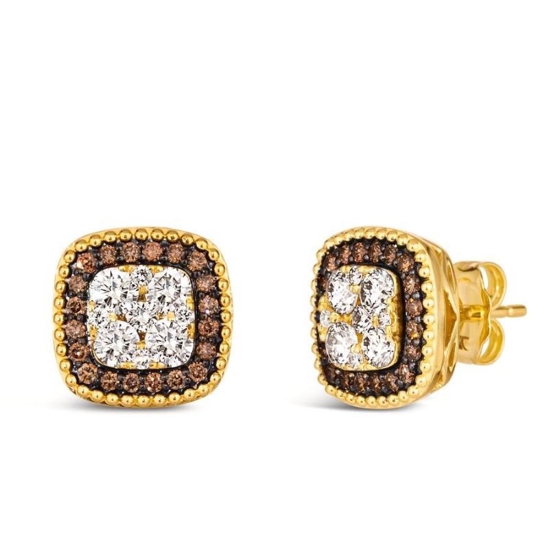 Le Vian&reg; Earrings featuring 3/4 cts. Nude Diamonds&trade; , 1/3 cts. Chocolate Diamonds&reg; set in 14K Honey Gold&trade;