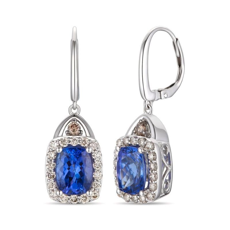 Le Vian&reg; Earrings featuring 2 1/2 cts. Blueberry Tanzanite&reg; , 1/8 cts. Chocolate Diamonds&reg; , 5/8 cts. Nude Diamonds&trade; set in 14K Vanilla Gold&reg;