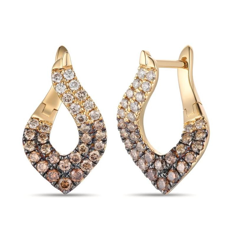 Le Vian Ombre&reg; Earrings featuring 1 1/4 cts. Chocolate Ombré&reg; Diamonds set in 14K Honey Gold&trade;
