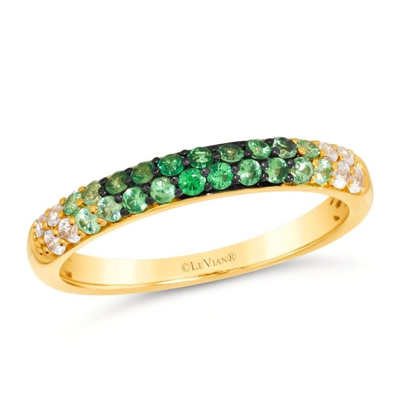 Le Vian Ombre&reg; Ring featuring 1/3 cts. Forest Tsavorite Ombré&trade; , 1/8 cts. Vanilla Sapphire&trade; , set in 14K Honey Gold&trade;