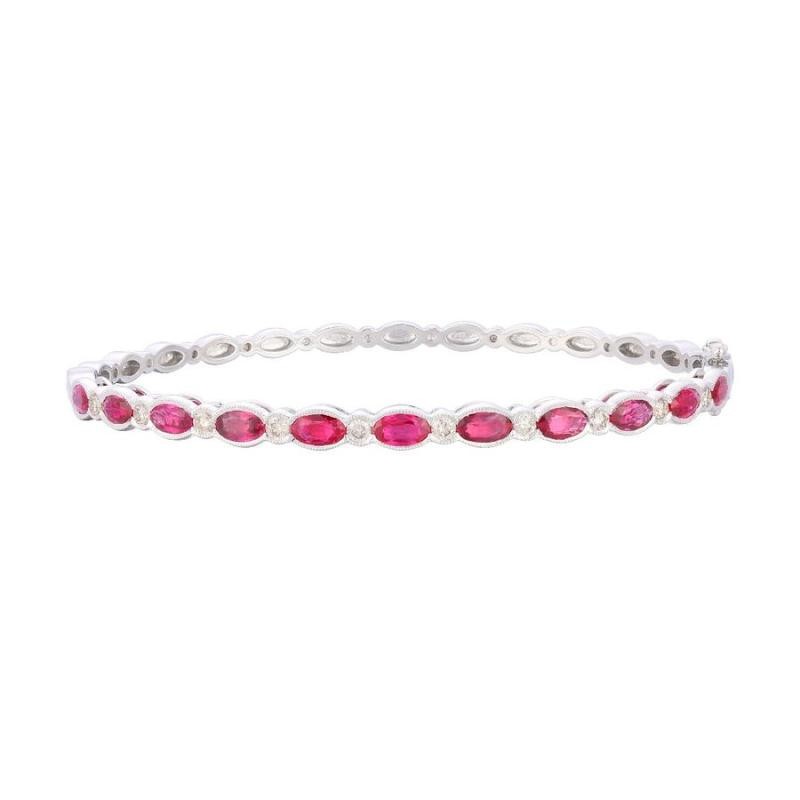 Le Vian&reg; Bangle featuring 3 cts. Passion Ruby&reg; , 3/8 cts. Vanilla Diamonds&reg; set in 14K Vanilla Gold&reg;