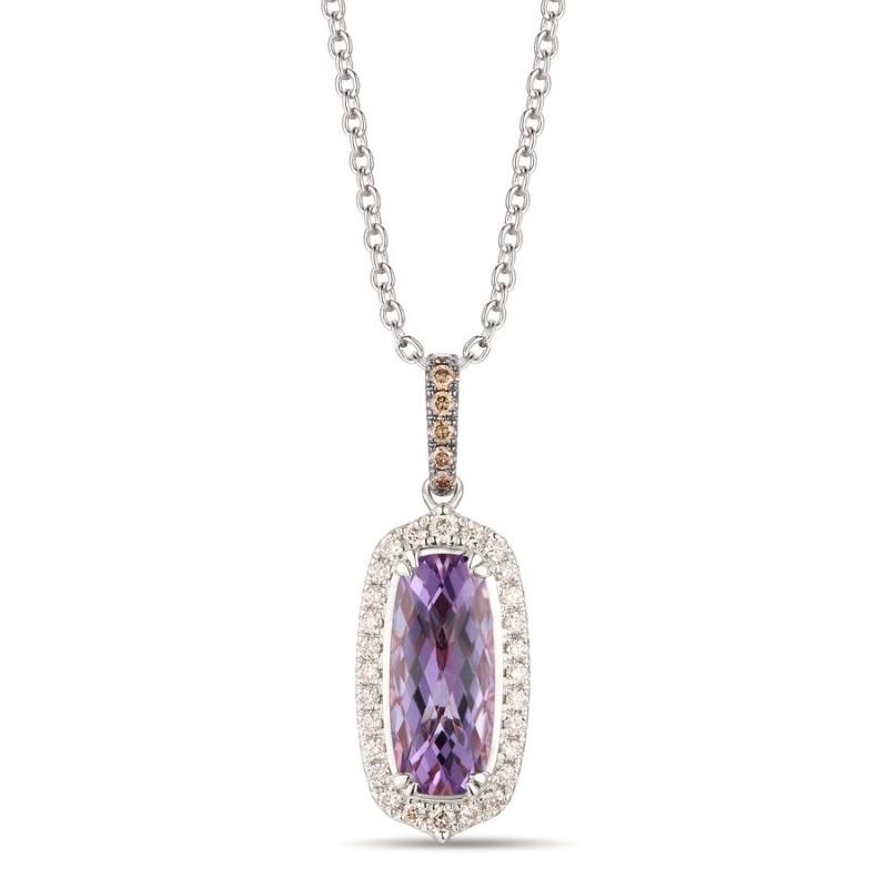 Le Vian&reg; Pendant featuring 1 5/8 cts. Grape Amethyst&trade; , 1/20 cts. Chocolate Diamonds&reg; , 1/6 cts. Nude Diamonds&trade; set in 14K Vanilla Gold&reg;
