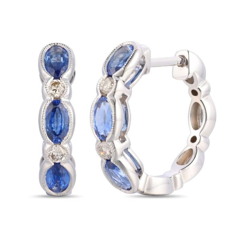 Le Vian&reg; Earrings featuring 1 7/8 cts. Blueberry Sapphire&trade; , 1/6 cts. Vanilla Diamonds&reg; set in 14K Vanilla Gold&reg;