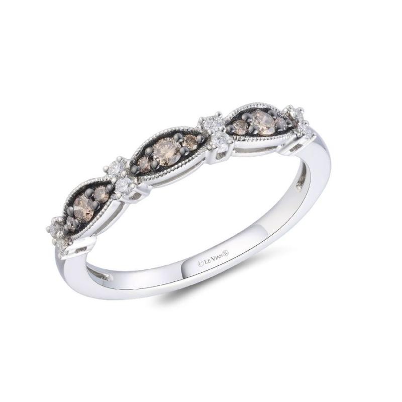 Le Vian Couture&reg; Ring featuring 1/6 cts. Chocolate Diamonds&reg; , 1/20 cts. Vanilla Diamonds&reg; set in P95
