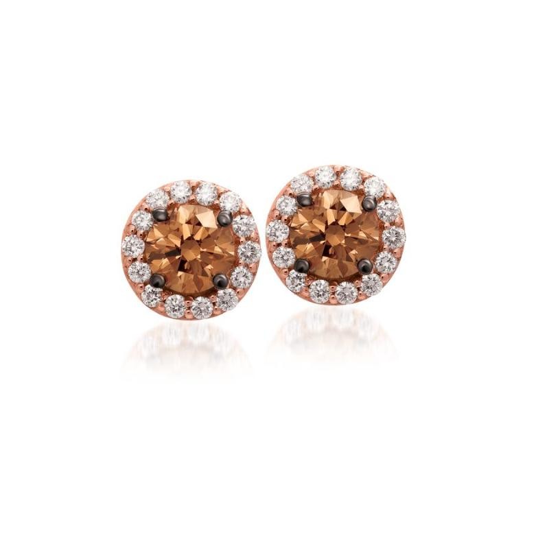 Le Vian Chocolatier&reg; Earrings featuring 3/8 cts. Chocolate Diamonds&reg; , 1/6 cts. Vanilla Diamonds&reg; set in 14K Strawberry Gold&reg;