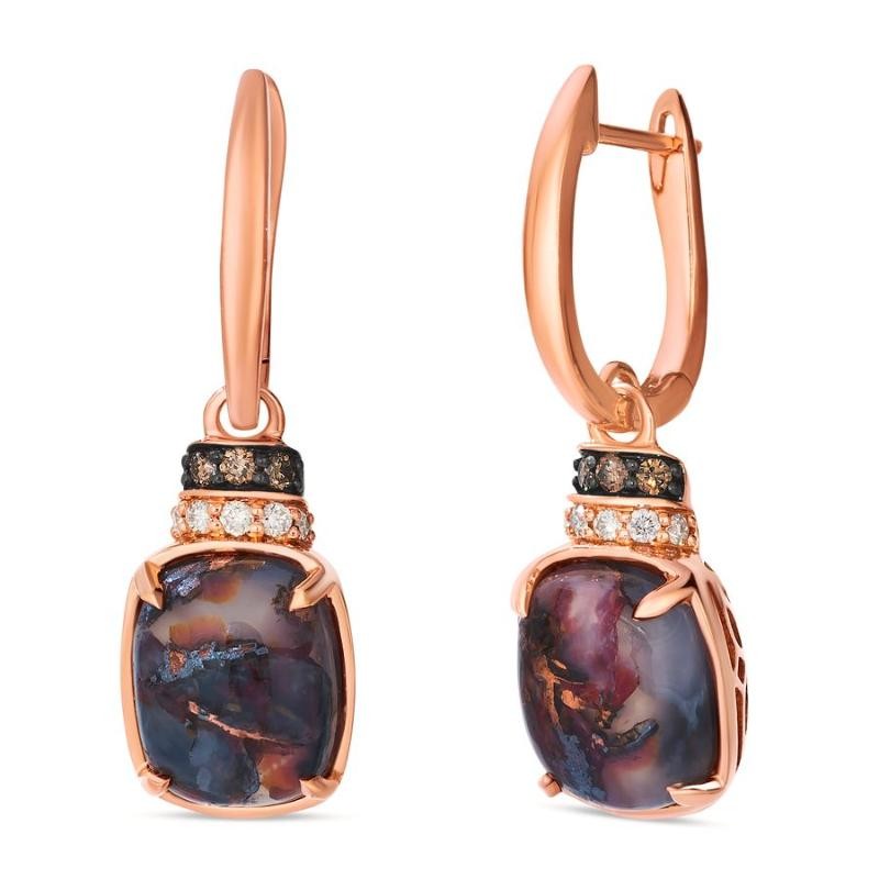 Le Vian&reg; Earrings featuring 6 cts. Chocolate Aquadite&trade; , 1/10 cts. Nude Diamonds&trade; , 1/10 cts. Chocolate Diamonds&reg; set in 14K Strawberry Gold&reg;