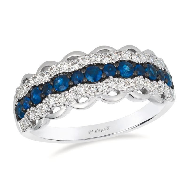 Le Vian&reg; Ring featuring 1/2 cts. Blueberry Sapphire&trade; , 3/8 cts. Vanilla Diamonds&reg; set in 14K Vanilla Gold&reg;
