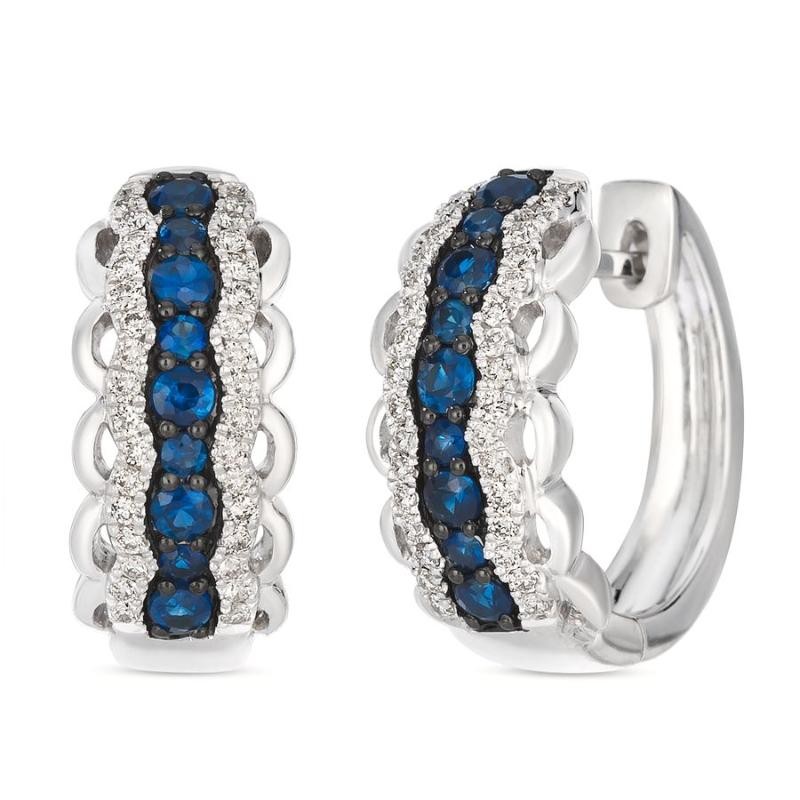 Le Vian&reg; Earrings featuring 1/2 cts. Blueberry Sapphire&trade; , 1/4 cts. Vanilla Diamonds&reg; set in 14K Vanilla Gold&reg;