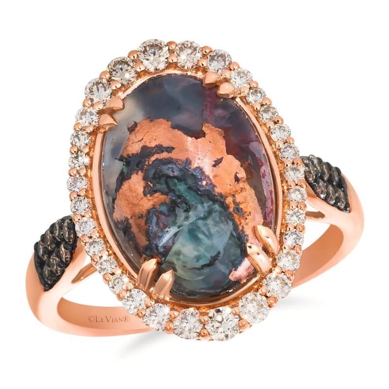 Le Vian&reg; Ring featuring 4 1/2 cts. Chocolate Aquadite&trade; , 3/8 cts. Nude Diamonds&trade; , 1/6 cts. Chocolate Diamonds&reg; set in 14K Strawberry Gold&reg;