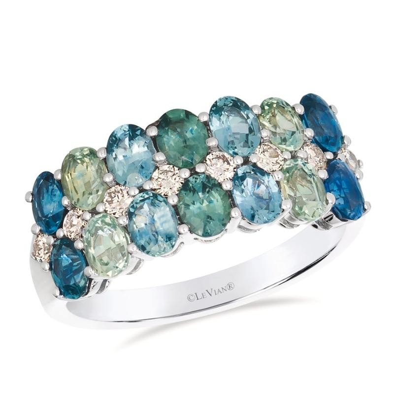 Le Vian&reg; Ring featuring 2 1/2 cts. Montana Sapphire Ombré&trade; , 1/4 cts. Nude Diamonds&trade; set in 14K Vanilla Gold&reg;