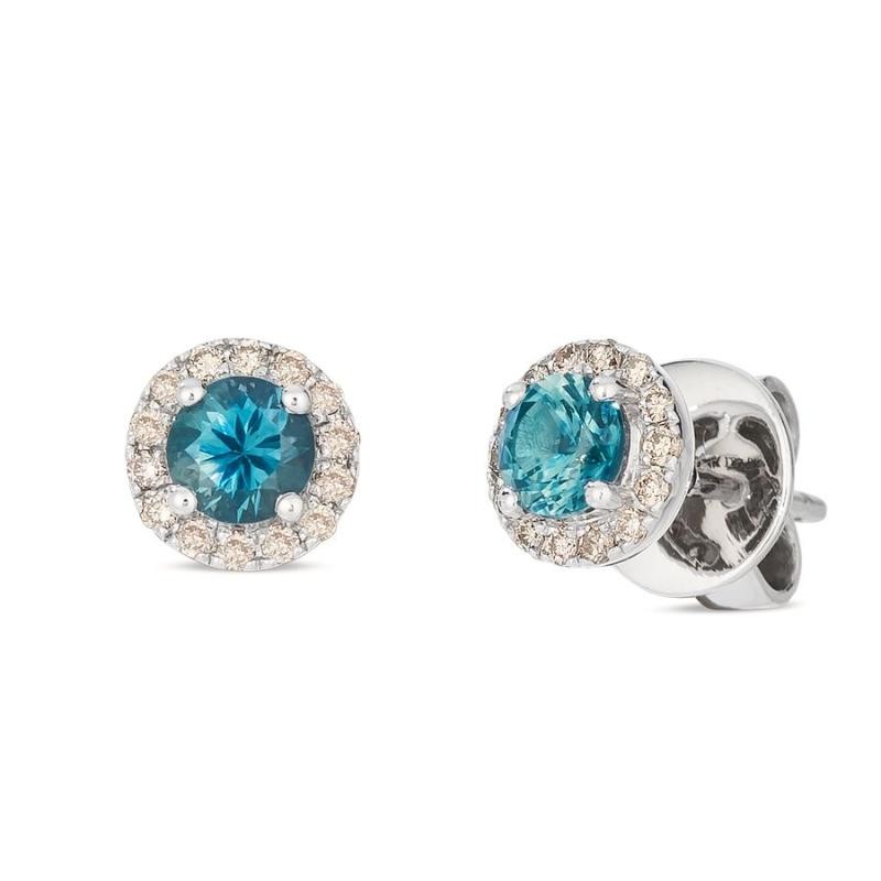 Le Vian&reg; Earrings featuring 1/2 cts. Montana Sapphire Ombré&trade; , 1/8 cts. Nude Diamonds&trade; set in 14K Vanilla Gold&reg;