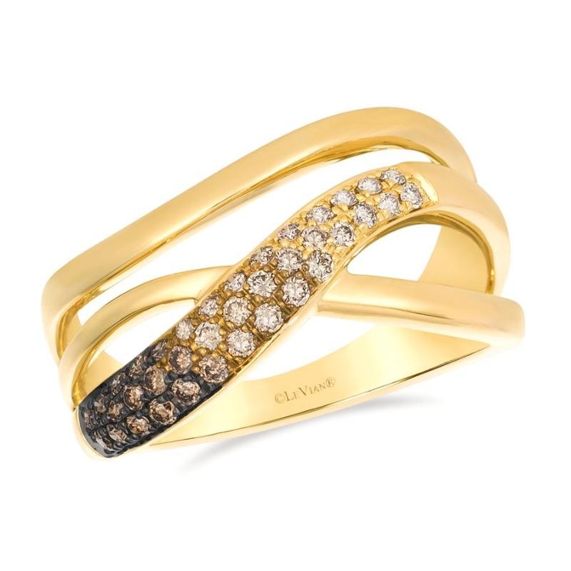 Le Vian Ombre&reg; Ring featuring 1/6 cts. Nude Diamonds&trade; , 1/5 cts. Chocolate Ombré&reg; Diamonds set in 14K Honey Gold&trade;