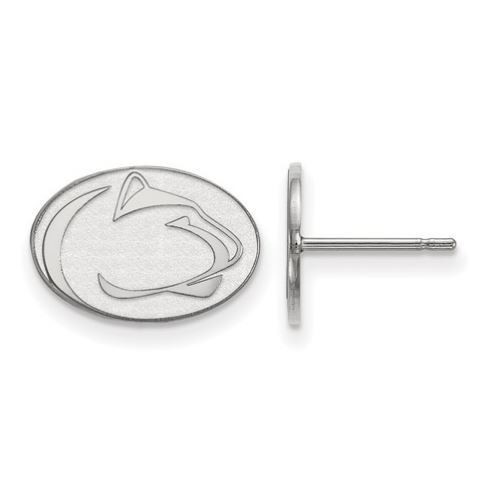 Penn State 14k White Gold Lion Head Extra Small Stud Earrings