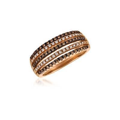 LeVian 14K Strawberry Gold® Ring with Chocolate Diamonds® 1/5 cttw and Vanilla Diamonds® 1/8 cttw