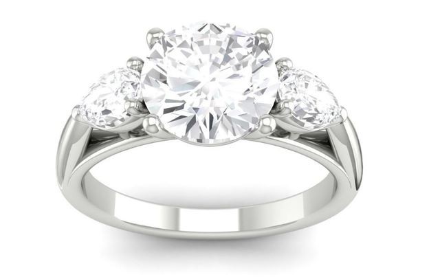 Three stone engagement discount ring pear side stones