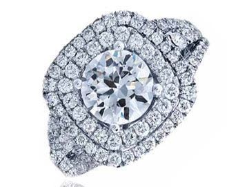 Frederic Sage Round Wide Double Halo Engagement Ring