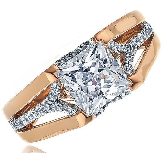 Fredrick Sage Princess Cut Rose Gold Engagement Ring