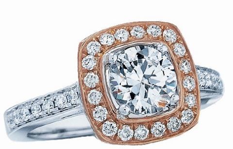 Fredric Sage Rose Gold Halo Engagement Ring