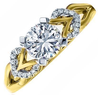 Frederic Sage Round Two Tone Diamond Heart Engagement Ring