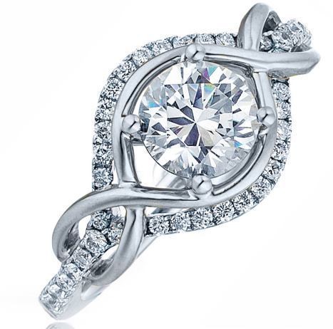 Frederic Sage White Gold  Round All Seeing Double Halo Engagement Ring