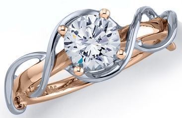 Frederic Sage Round Two Tone with White Gold Twist Engagement Ring