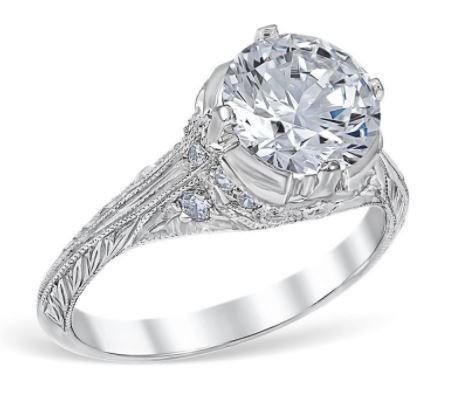 Vintage Round Crown Style Engagement Ring