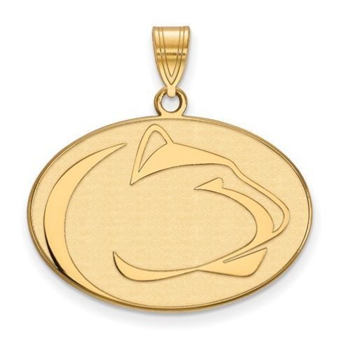 Penn State Gold Plated Sterling Silver Lion Head Pendant Large