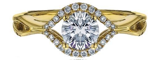 Frederic Sage Round All Seeing Eye Halo Engagement Ring