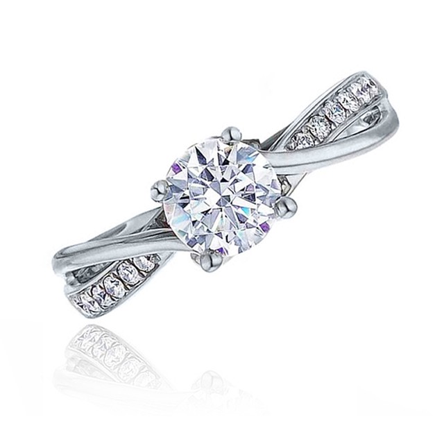 Frederic Sage White Gold Twisted Engagement Ring