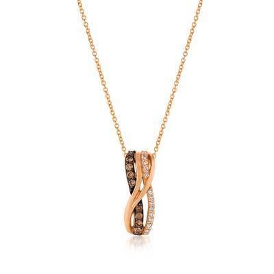 LeVian 14K Strawberry Gold® Pendant with Chocolate Diamonds® 1/6 cttw and Vanilla Diamonds® 1/10 cttw