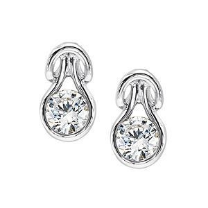 Dazzling Everlon 1/2 Ct. Knot Earrings 10k White Gold