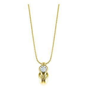 Everlon 1/3 Ct Diamond Knot Pendant 14k Yellow Gold