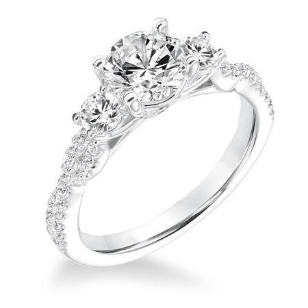 magie In zoomen Systematisch Three Stone Diamond Engagement Ring with Twisted Band | Kranich's Inc