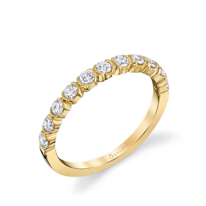 Sylvie Unique Bezel Set Stackable Band - Margot