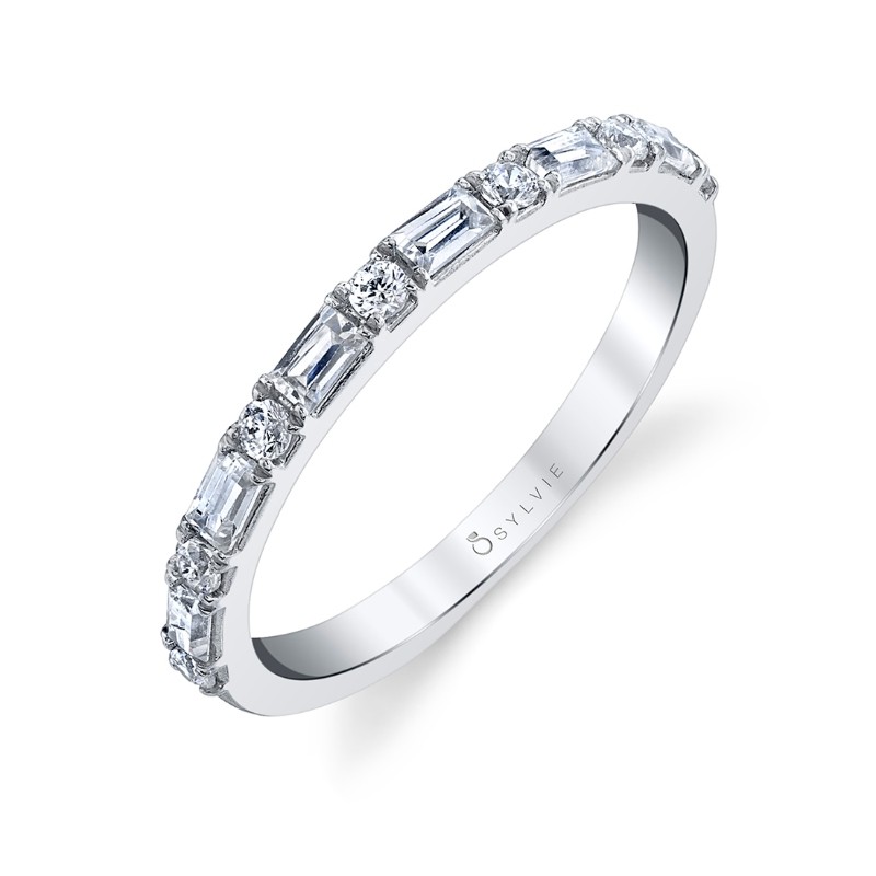 Sylvie Stackable Baguette Wedding Band