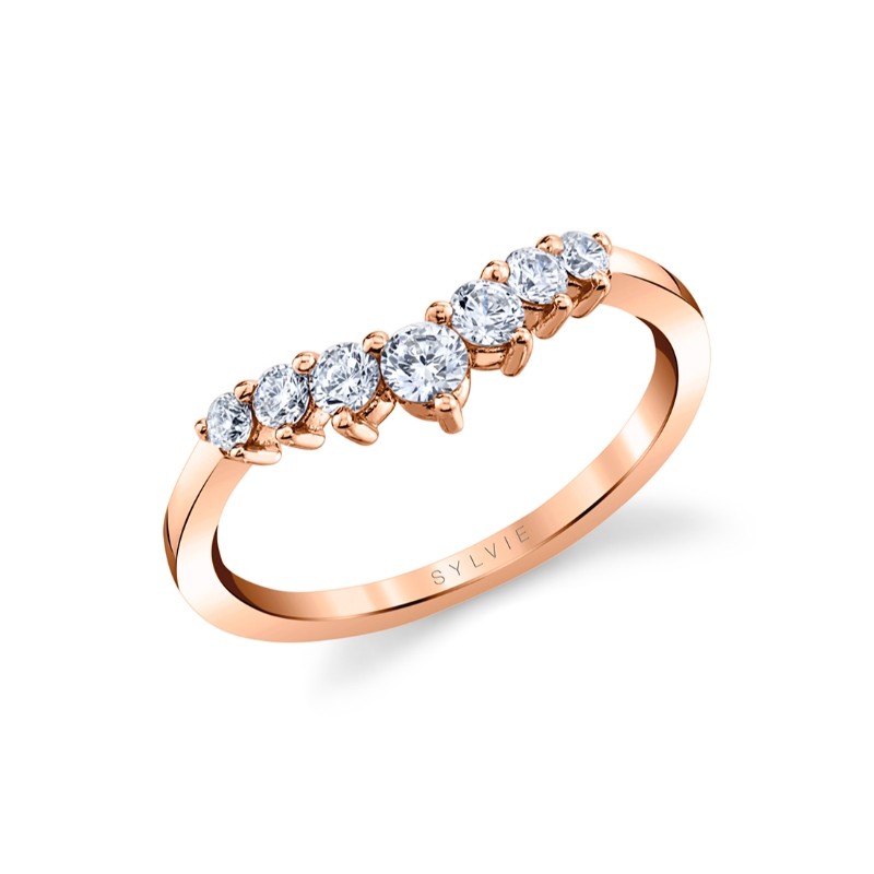 Sylvie Curved Diamond Wedding Ring