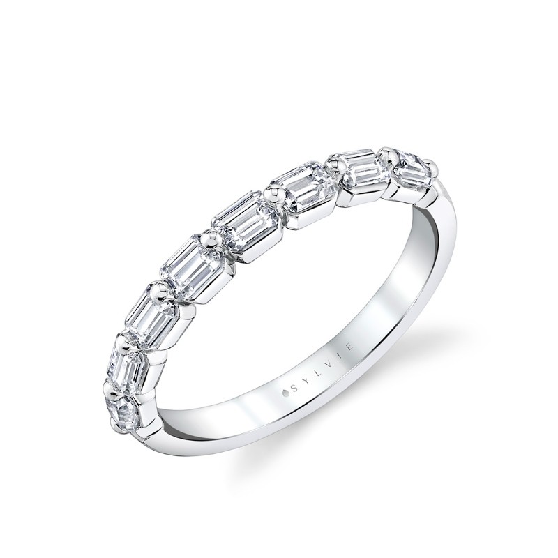 Sylvie Shared Prong Baguette Wedding Ring