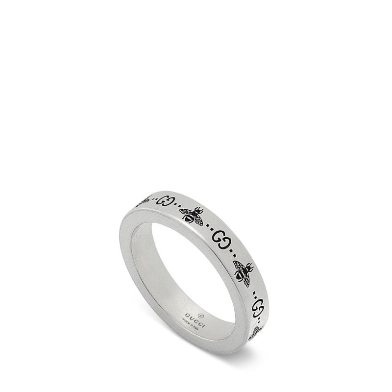 Gucci Signature Ring Featuring Bee and Double G Motif