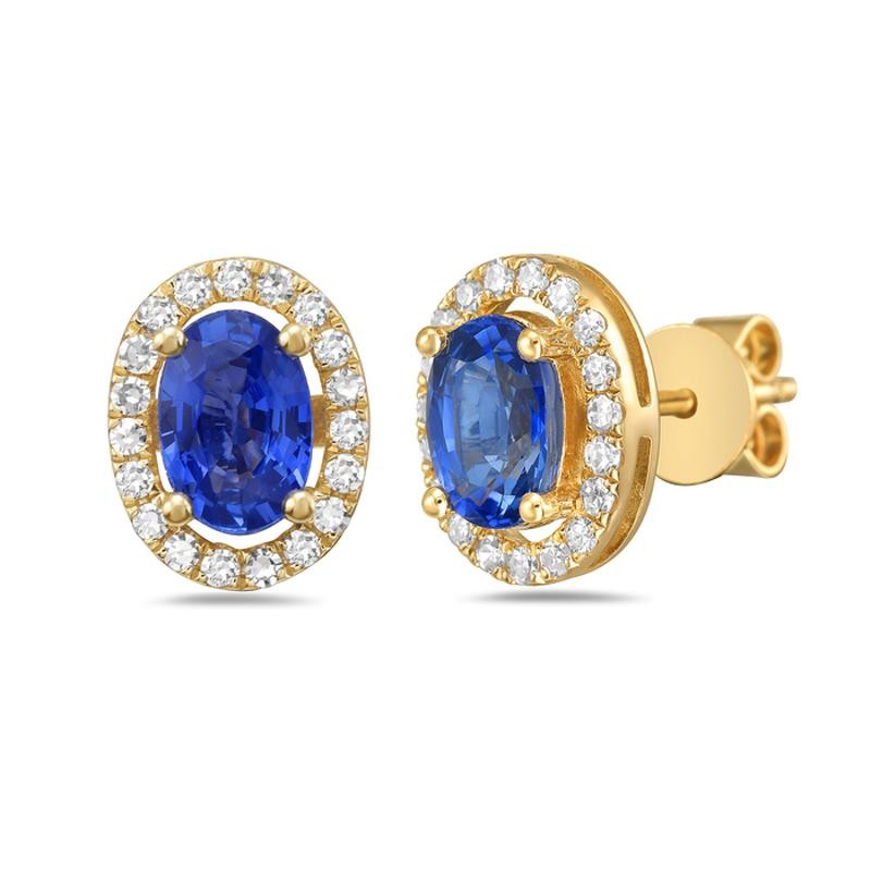 Classic Sapphire Halo Stud Earrings