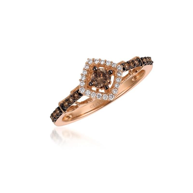 Le Vian Chocolatier&reg; Ring featuring 1/3 cts. Chocolate Diamonds&reg; , 1/10 cts. Vanilla Diamonds&reg; set in 14K Strawberry Gold&reg;